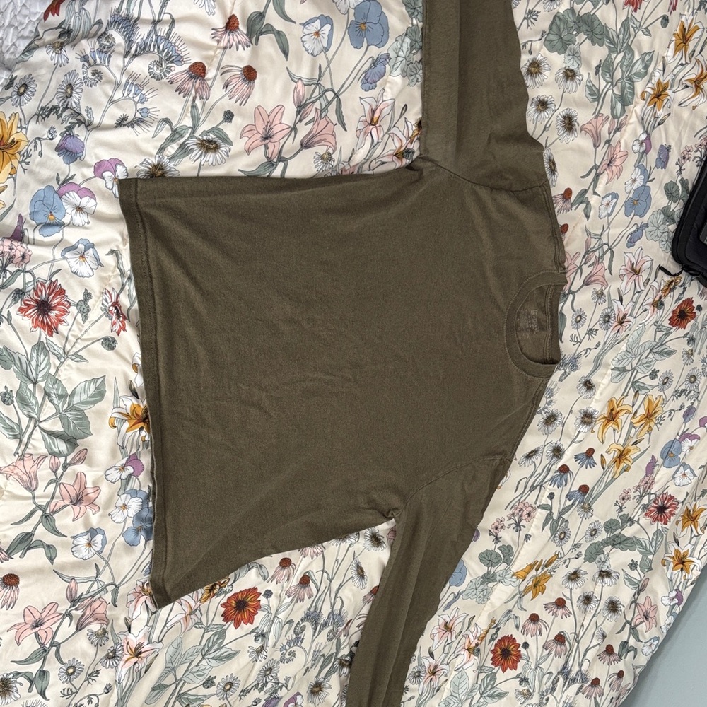 Jerzees Olive Green Long Sleeve Men's Tee